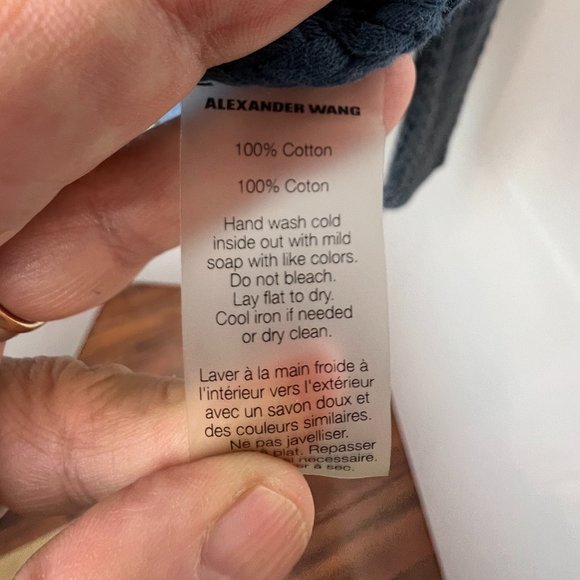 Alexander Wang Chunky Knit Sweater Denim Blue Distressed/Faded Size S - Picture 4 of 6